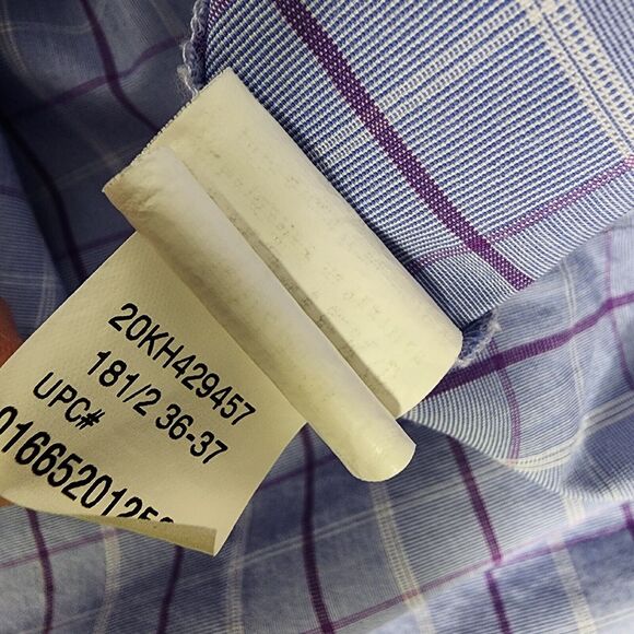 Van Heusen Mens Dress Flex Shirt 18.5 36/37 Reg Blue Oeko Tex Button Long Sleeve - Picture 13 of 13